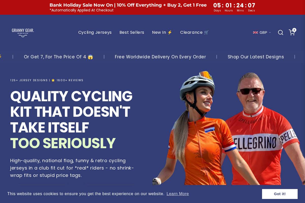 Granny Gear homepage screenshot