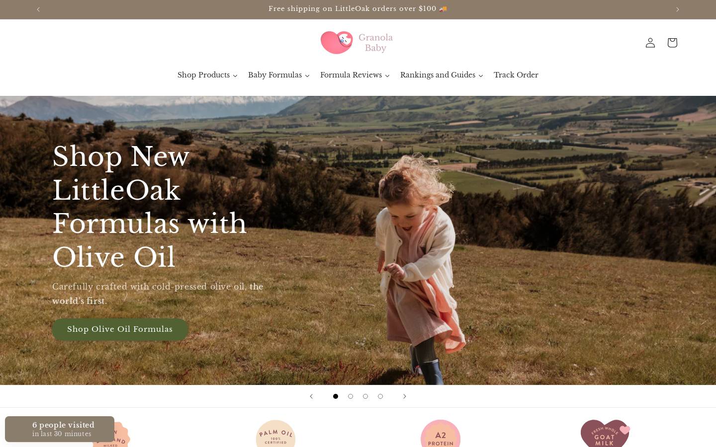 Granola Baby homepage screenshot