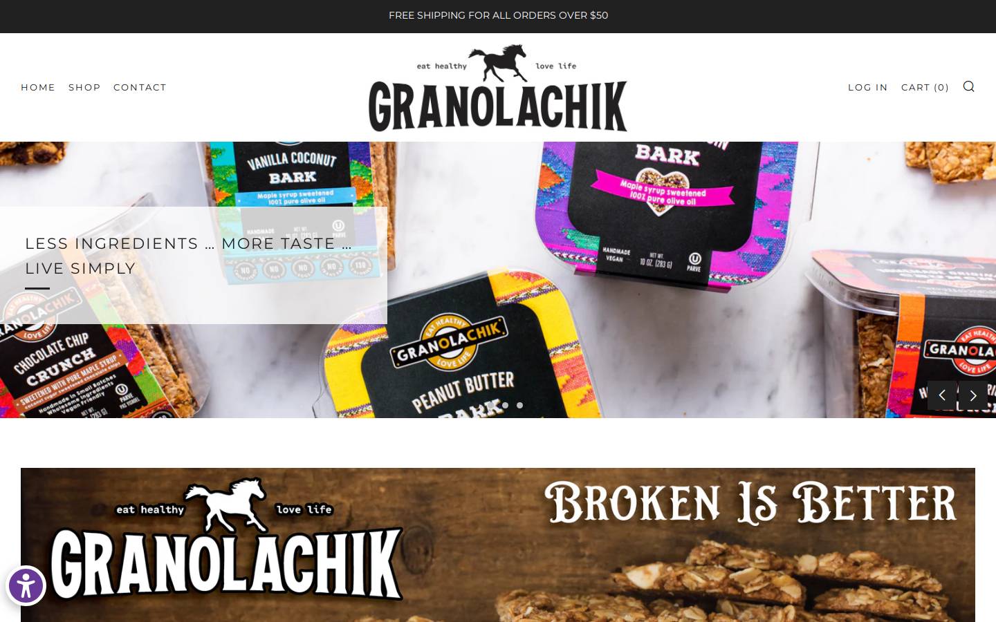 granolachick.com homepage screenshot