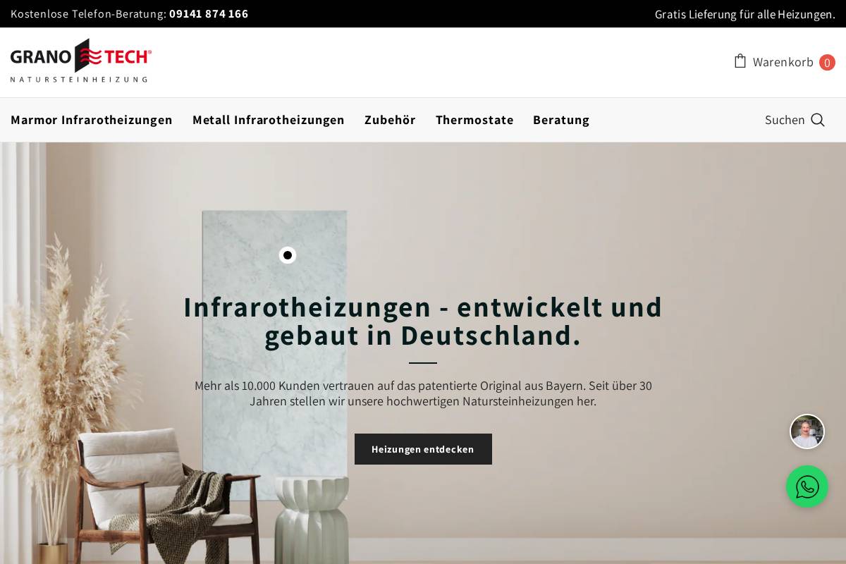 granotech.at homepage screenshot