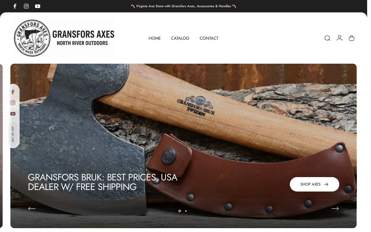 gransforsaxes.com homepage screenshot