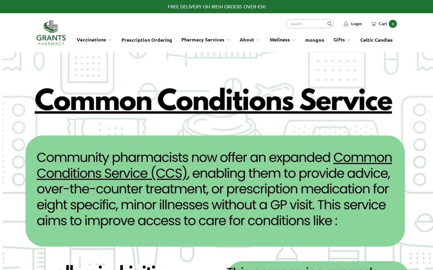 grantspharmacy.ie homepage screenshot