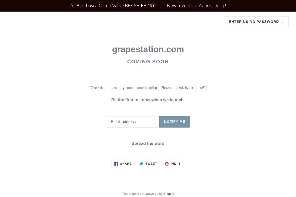 grapestation.com homepage screenshot
