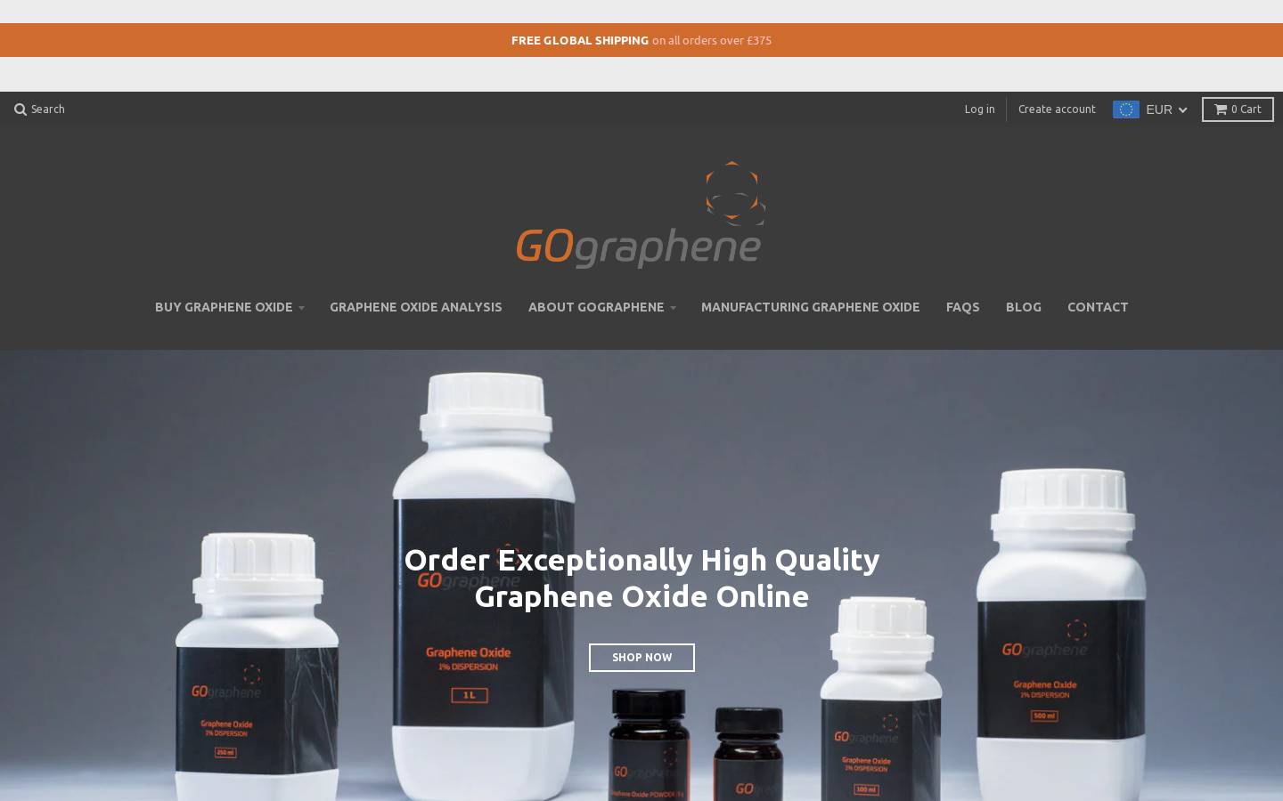 grapheneoxidedispersion.com homepage screenshot