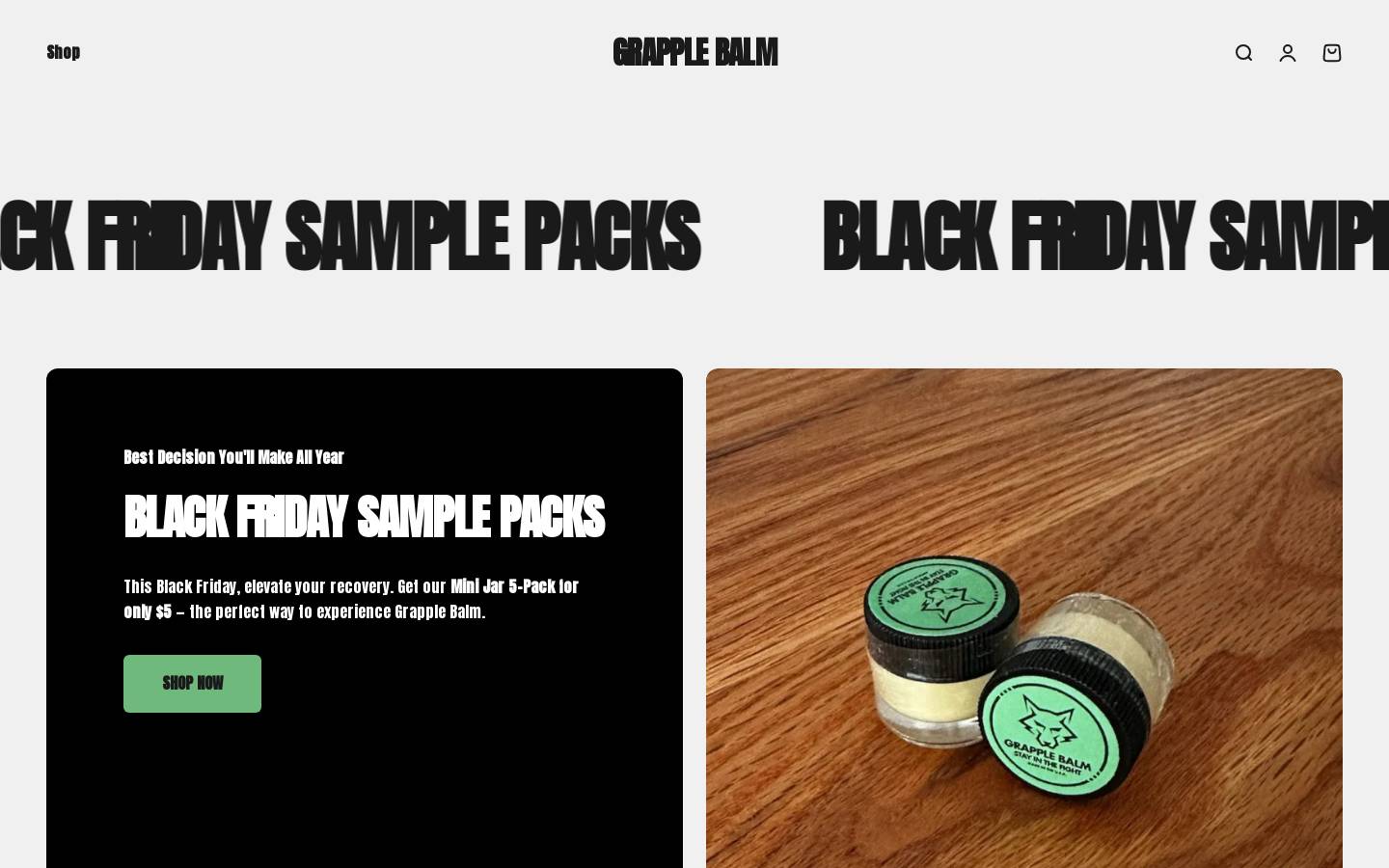 grapplebalm.com homepage screenshot