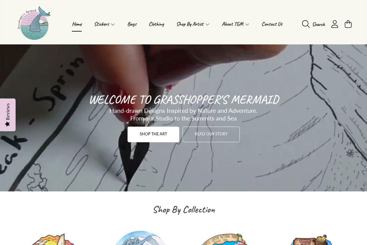 grasshoppersmermaid.com homepage screenshot