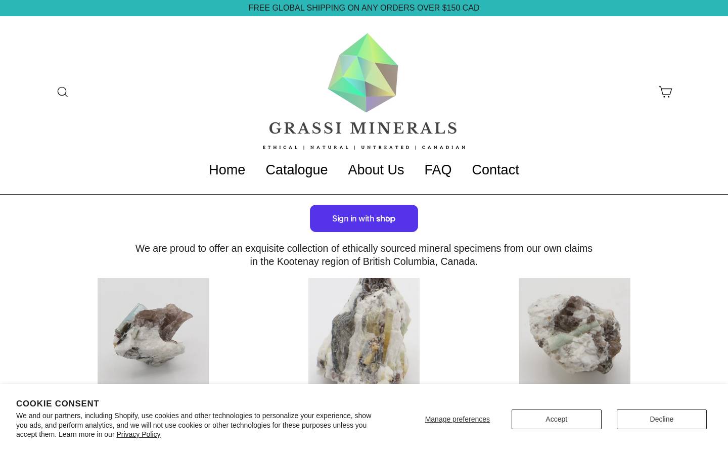 grassiminerals.com homepage screenshot