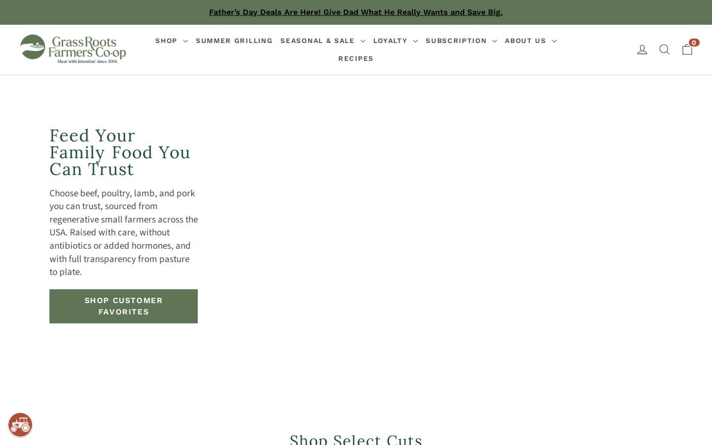 grassrootsfarmer.com homepage screenshot