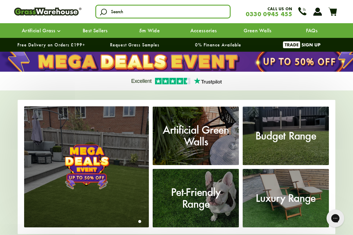 Grass Warehouse homepage screenshot