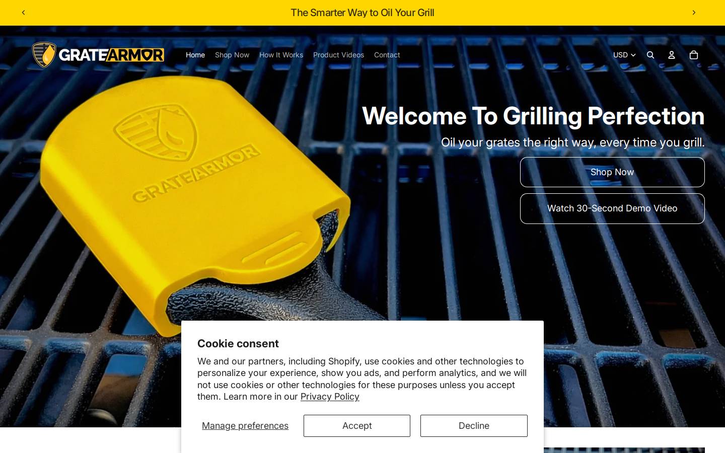 gratearmor.com homepage screenshot