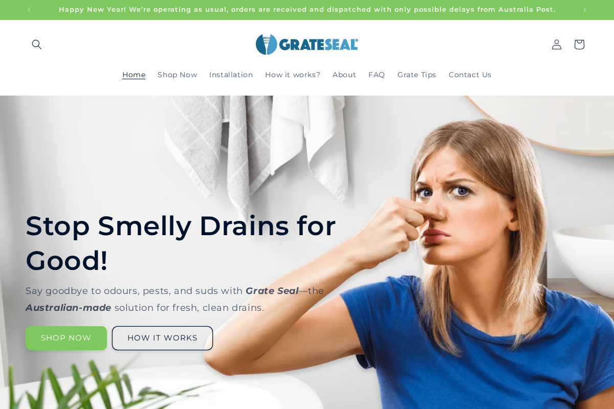 Grate Seal homepage screenshot