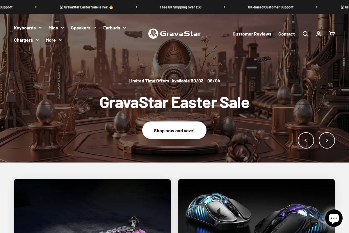 gravastar.co.uk homepage screenshot