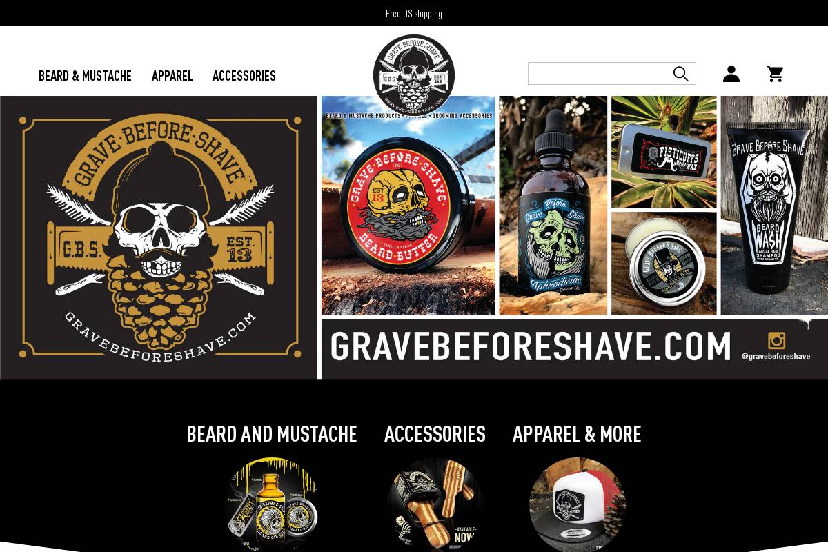Gravebeforeshave homepage screenshot