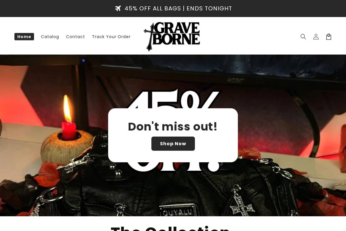 graveborne.store homepage screenshot