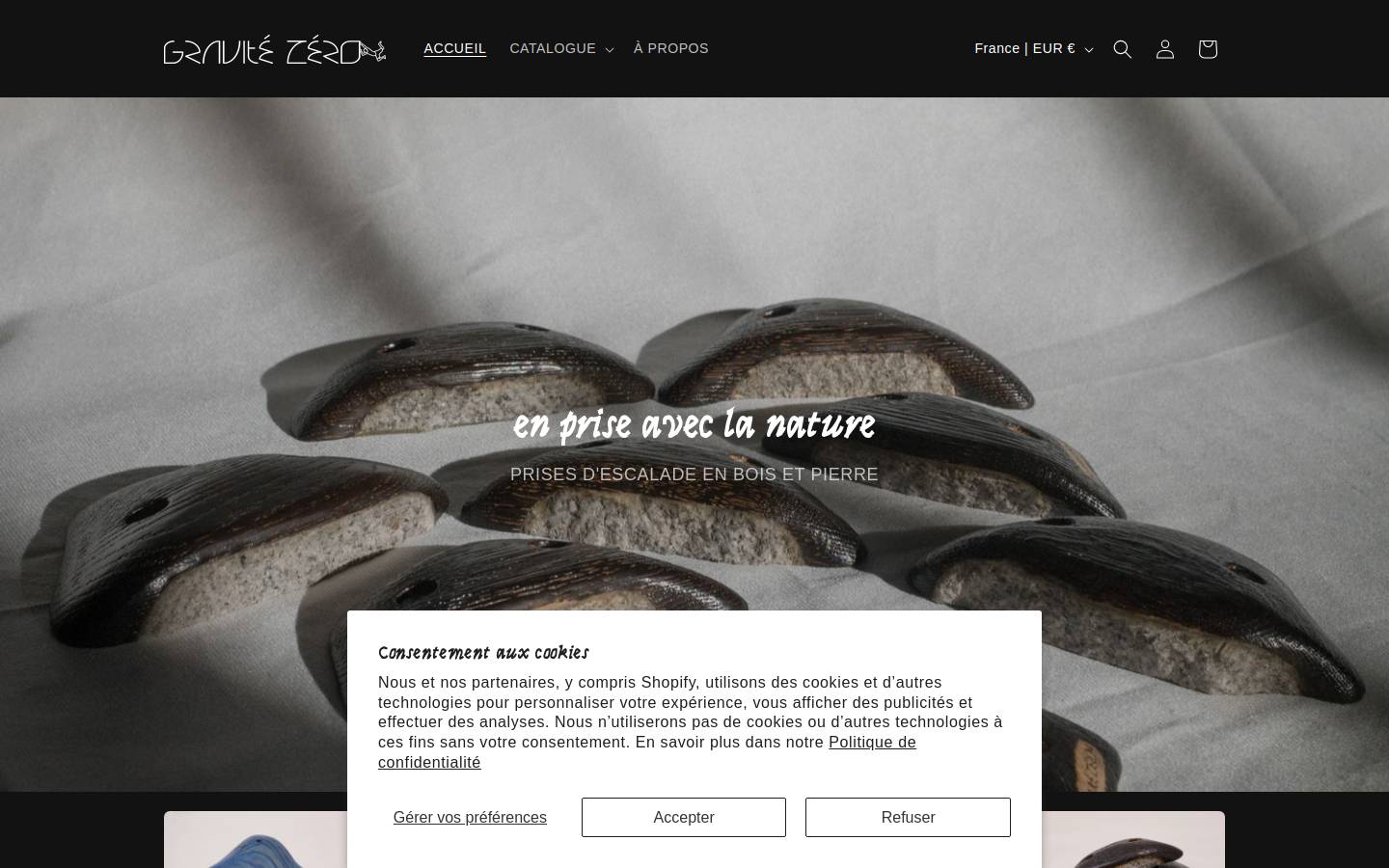 gravitezero.fr homepage screenshot