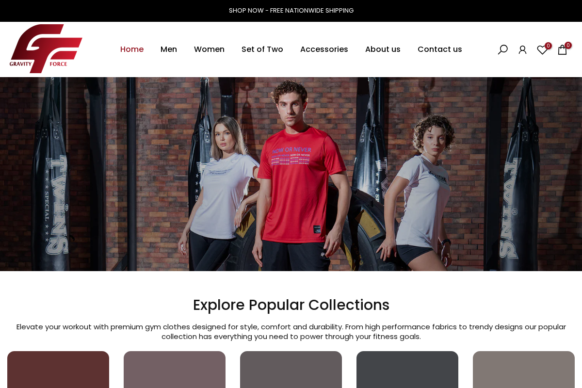 Gravityforce homepage screenshot