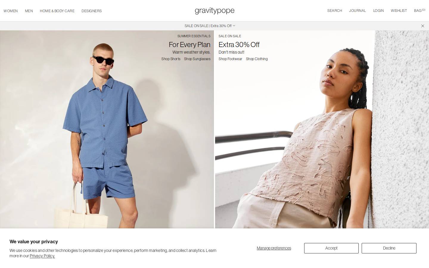 gravitypope homepage screenshot