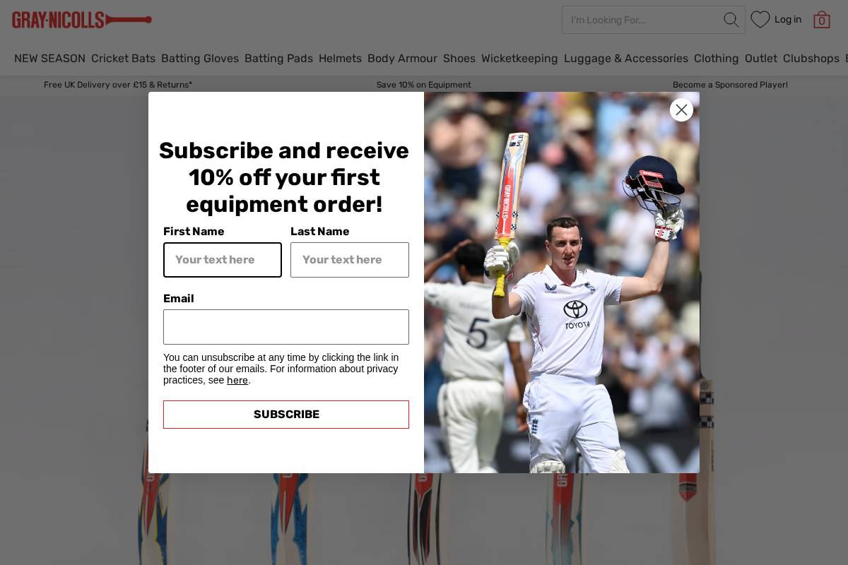 Gray-Nicolls homepage screenshot