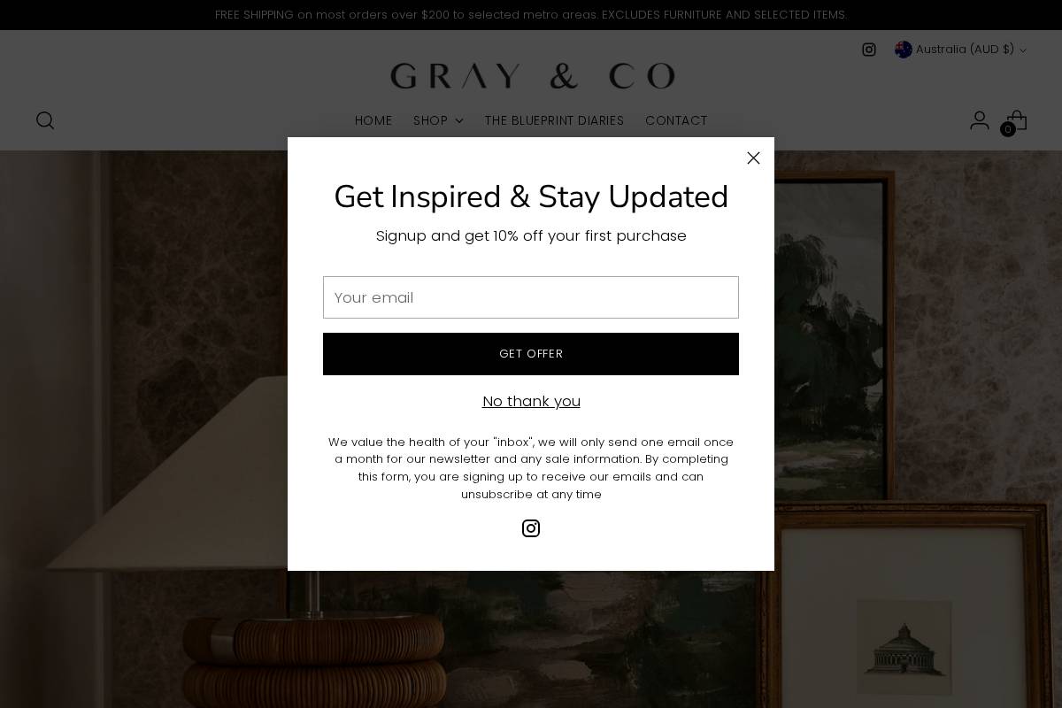 grayandco.store homepage screenshot