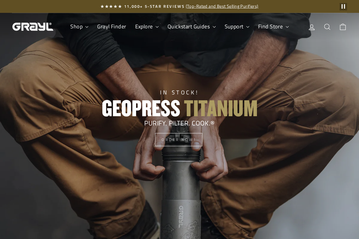 grayl.com homepage screenshot