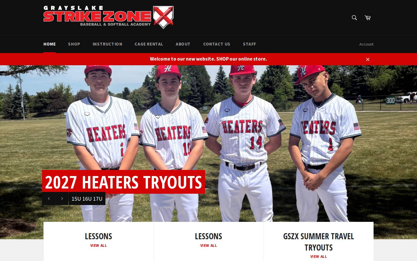 grayslakestrikezonex.com homepage screenshot