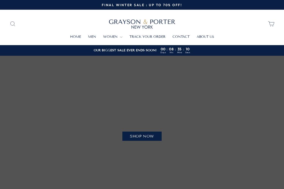 Graysonandporter homepage screenshot