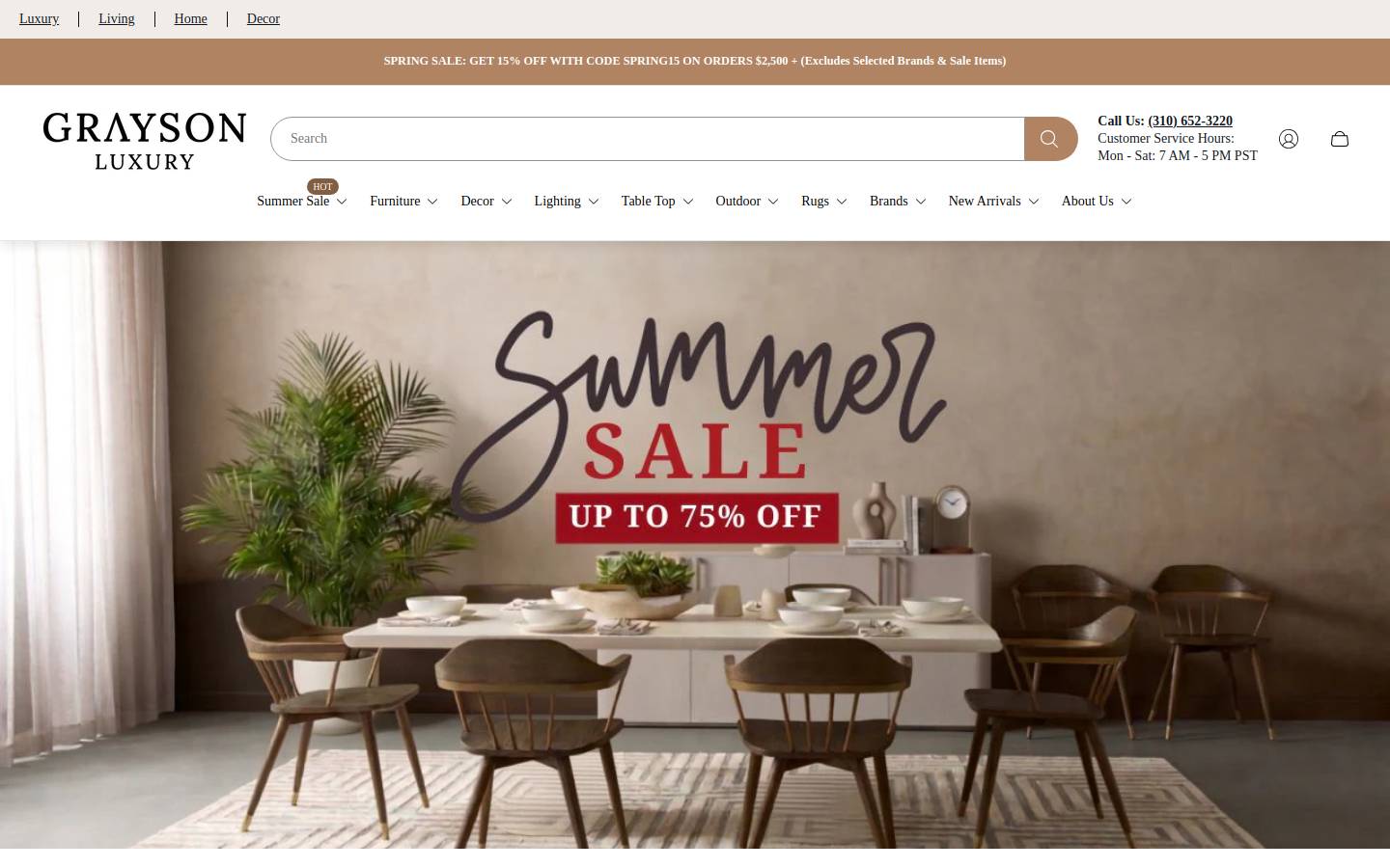 Grayson Luxury homepage screenshot