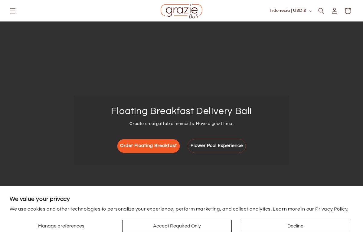 Grazie Bali - Floating Breakfast And Pool Flower homepage screenshot