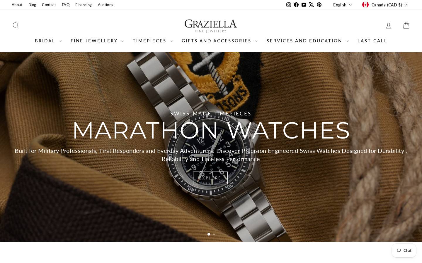 Graziella Fine Jewellery homepage screenshot