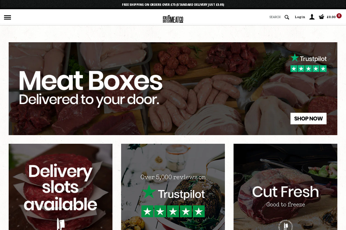 Great British Meat Co. homepage screenshot