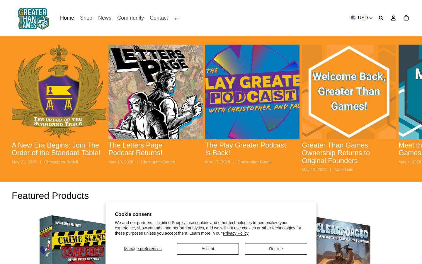 greaterthan.games homepage screenshot