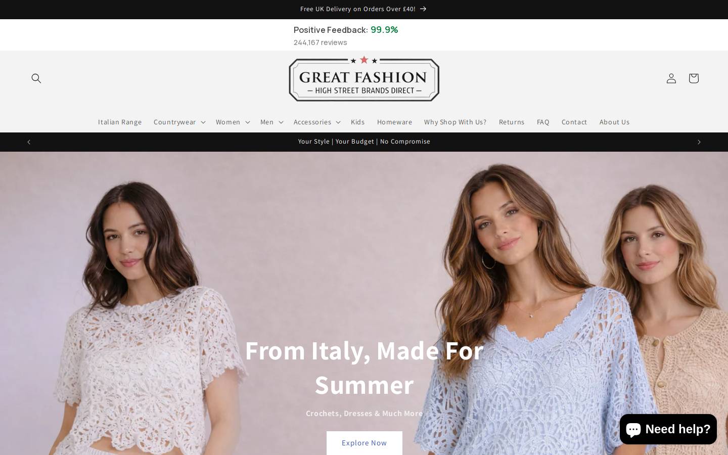 Greatfashion homepage screenshot