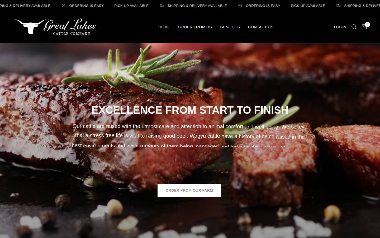 greatlakescattle.com homepage screenshot