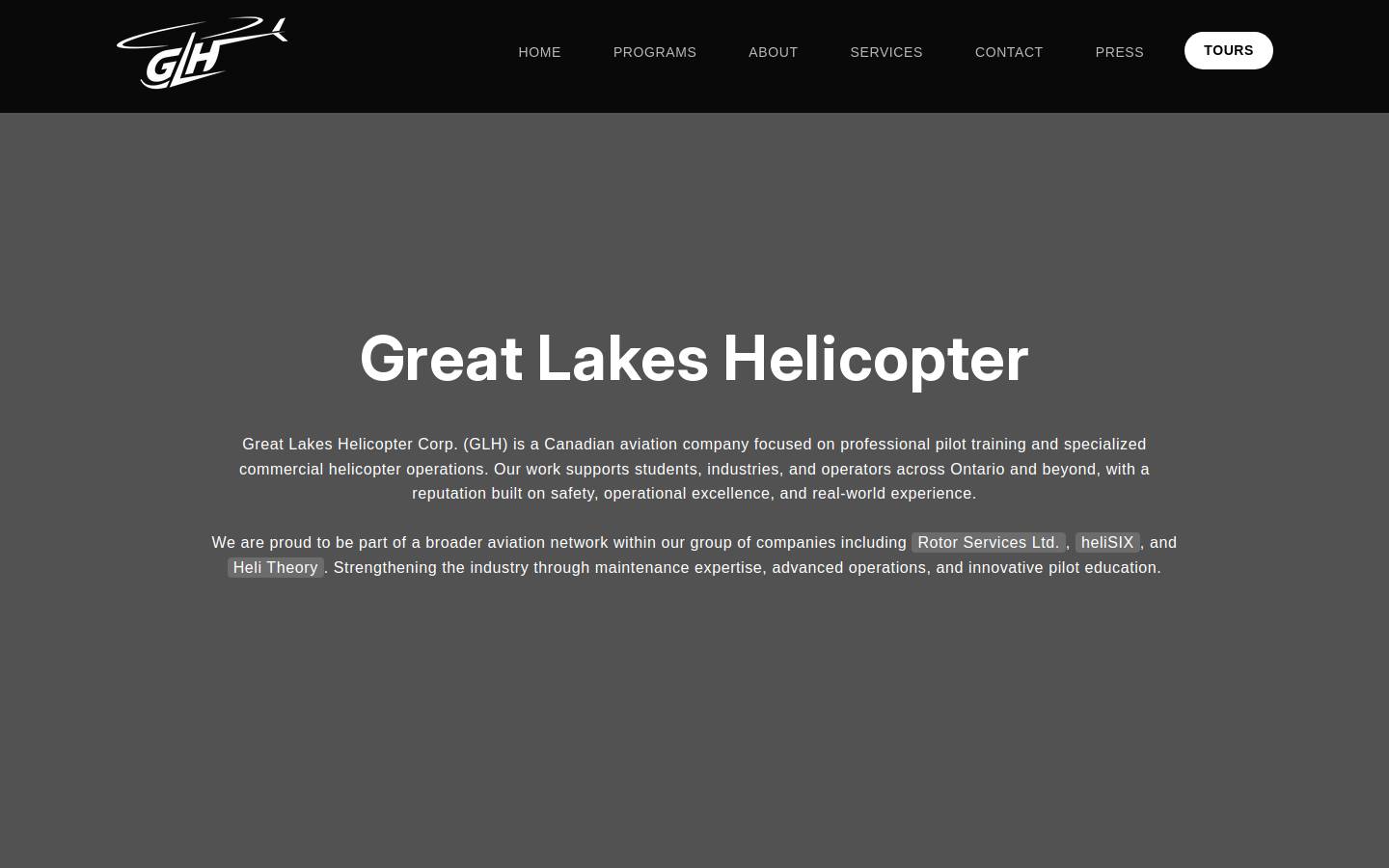 greatlakesheli.com homepage screenshot