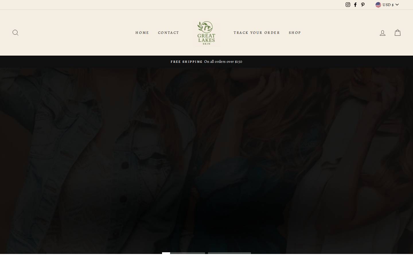 greatlakesskin.com homepage screenshot