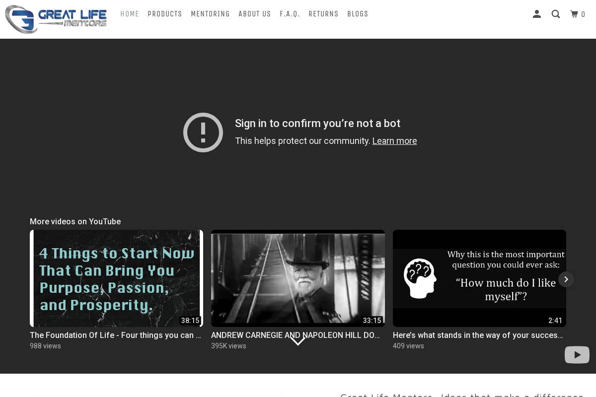 greatlifementors.com homepage screenshot