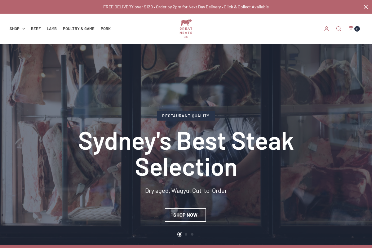 Great Meats Co homepage screenshot