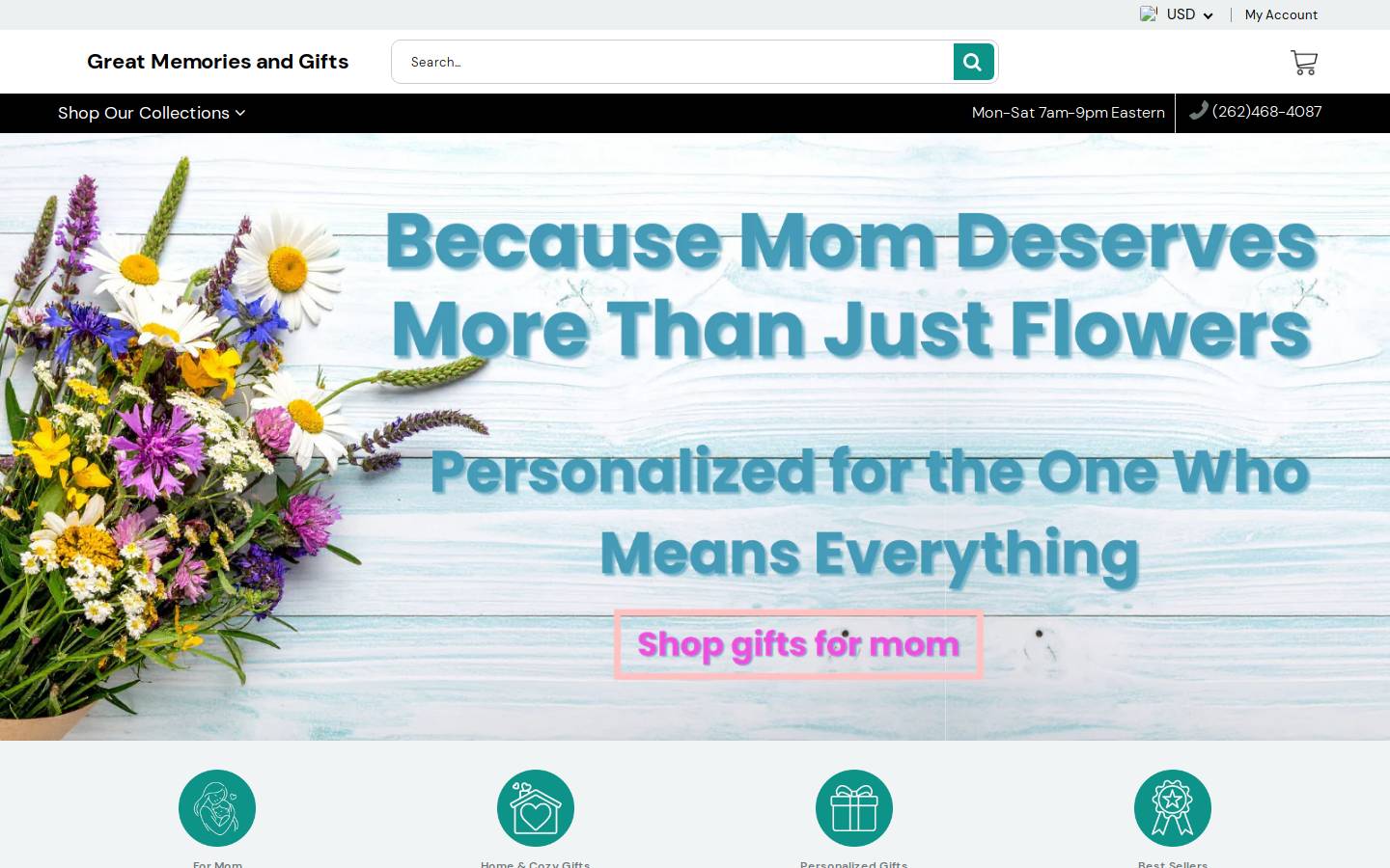greatmemoriesgifts.com homepage screenshot