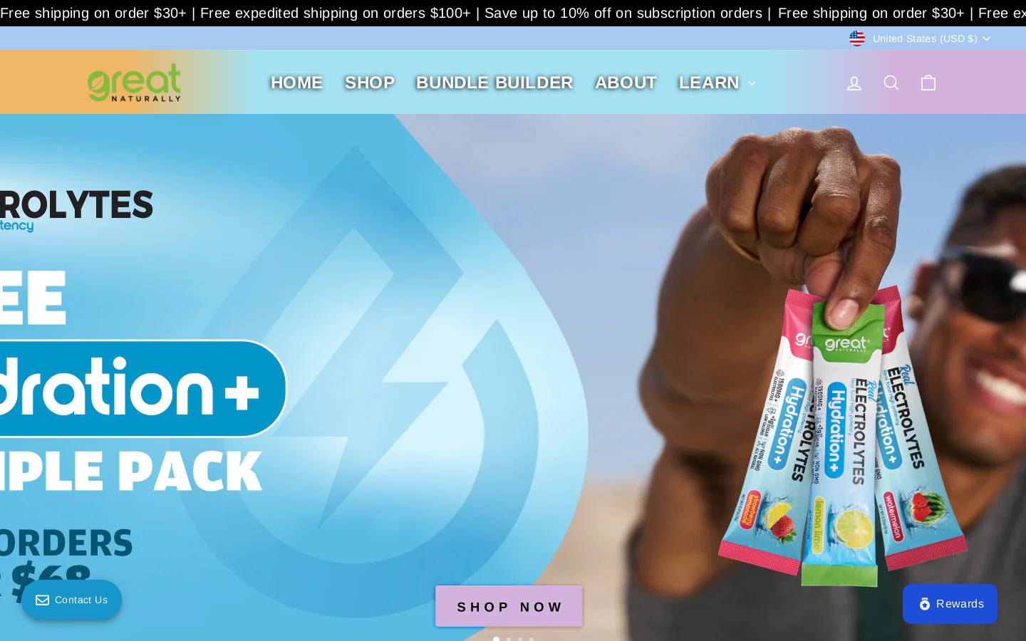 greatnaturally.com homepage screenshot