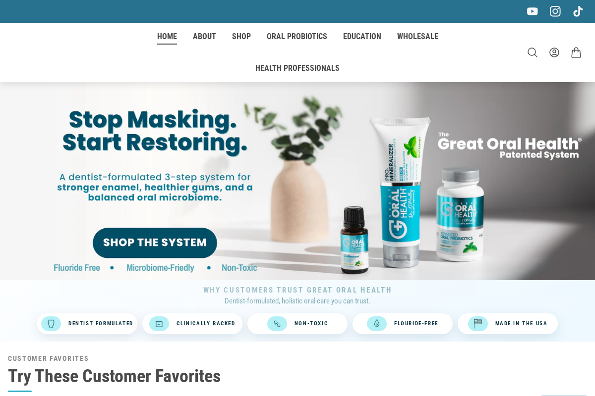 Greatoralhealth homepage screenshot