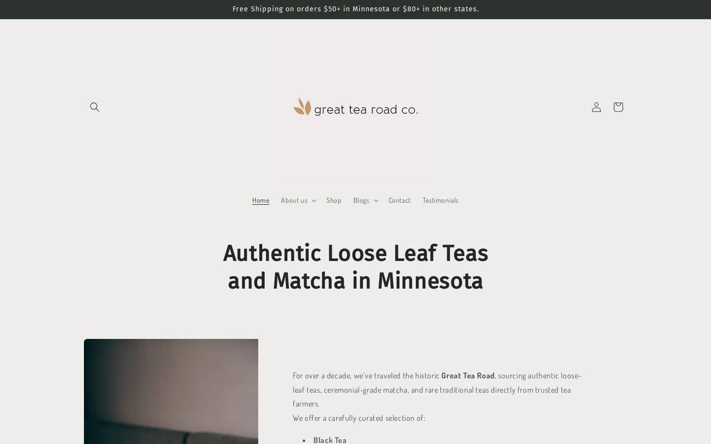 greattearoad.com homepage screenshot