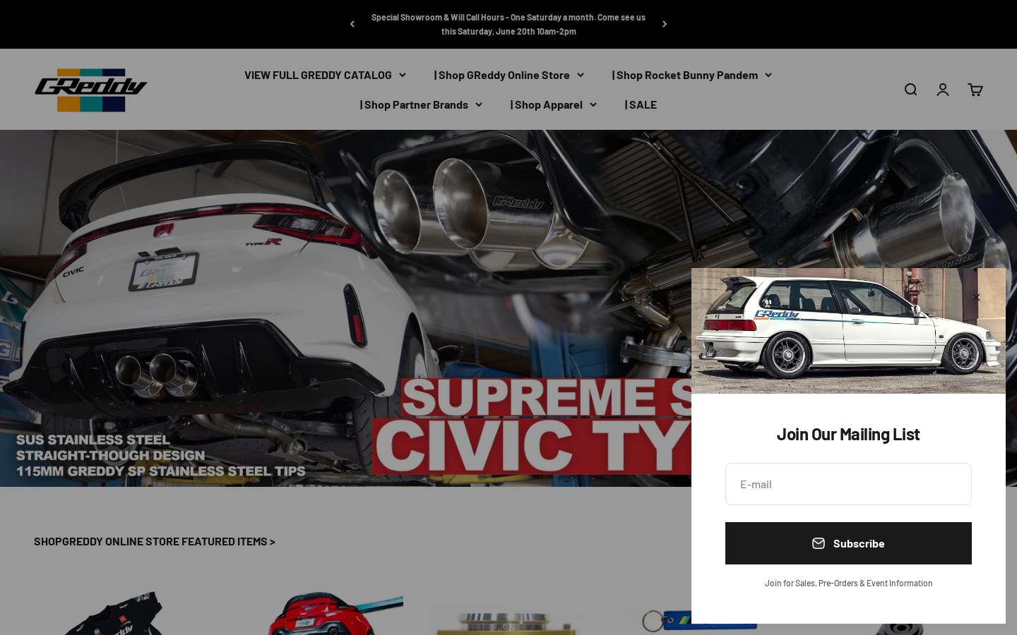 greddy.com homepage screenshot