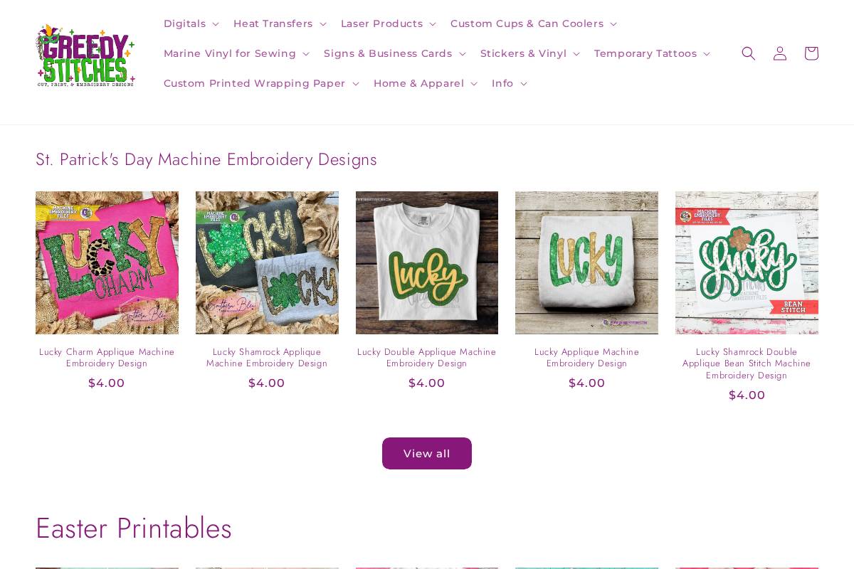 greedystitches.com homepage screenshot