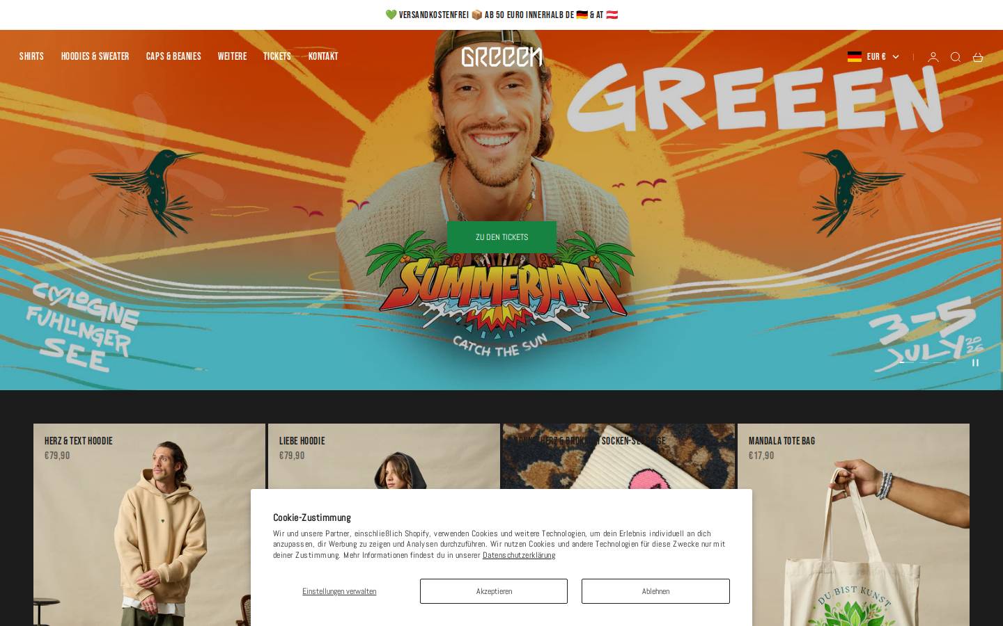 greeenmusic.de homepage screenshot