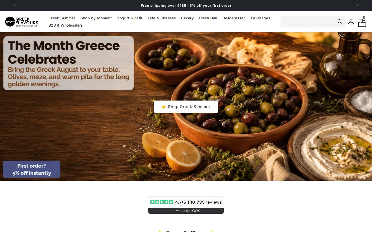 Greek Flavours homepage screenshot