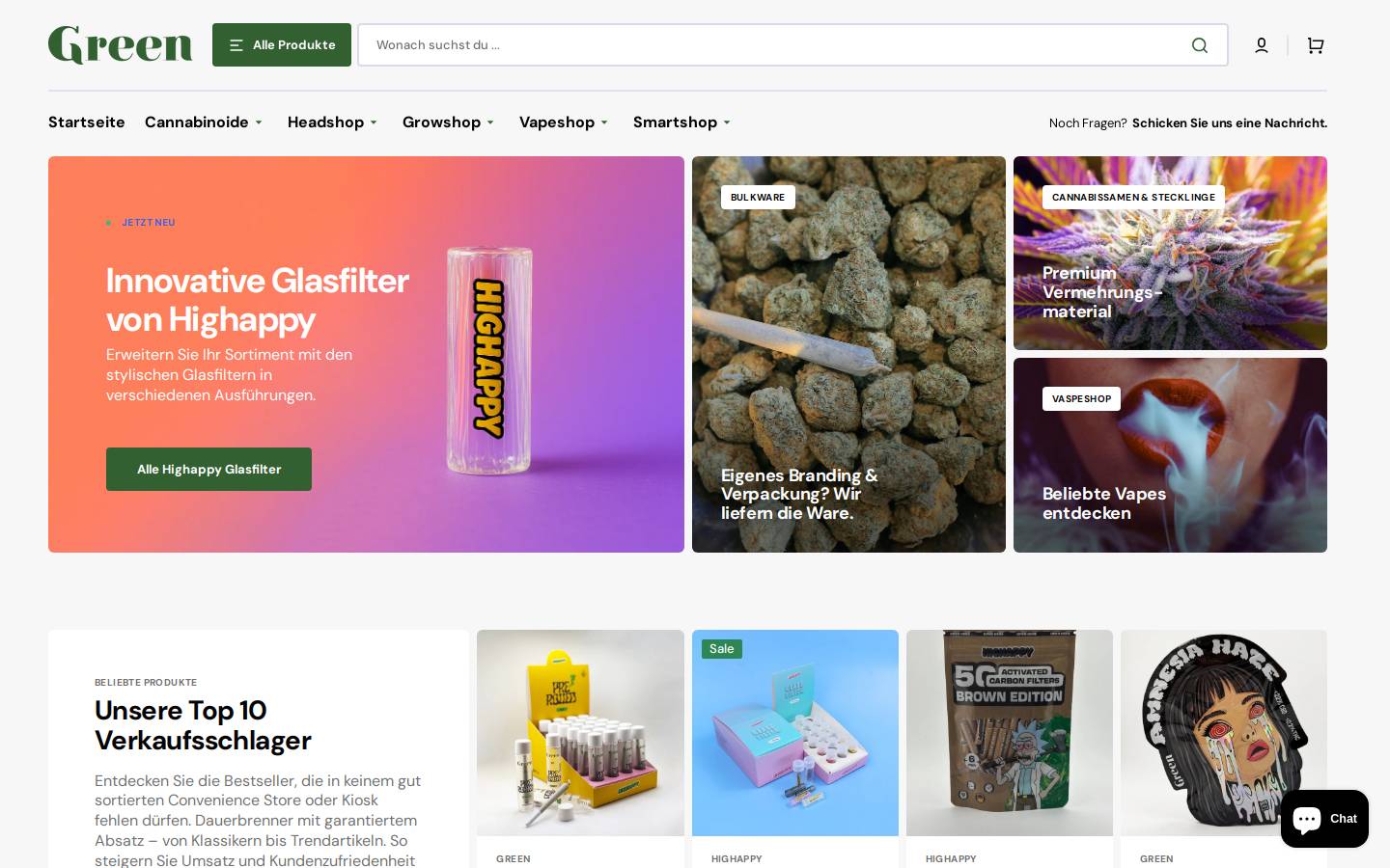 green-wholesale.com homepage screenshot