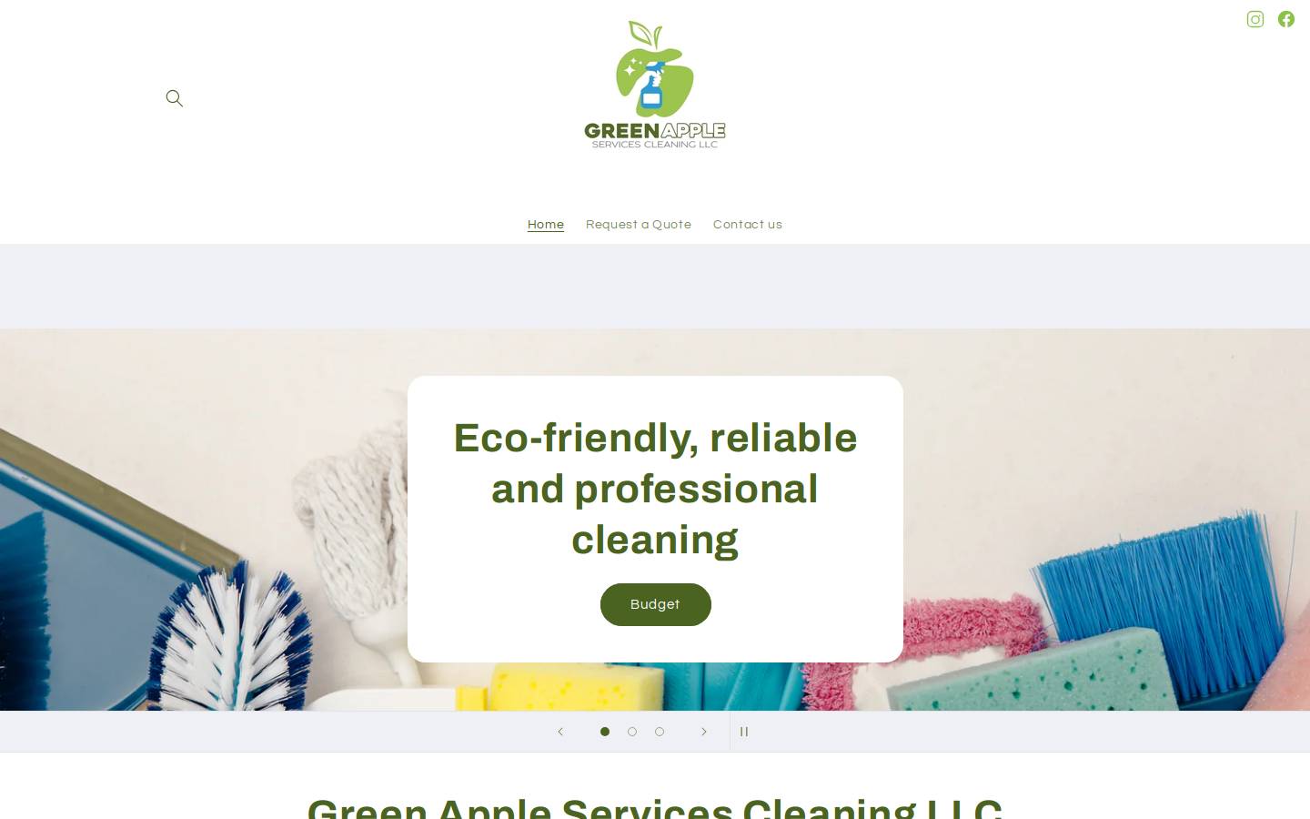 greenappleservicescleaning.com homepage screenshot