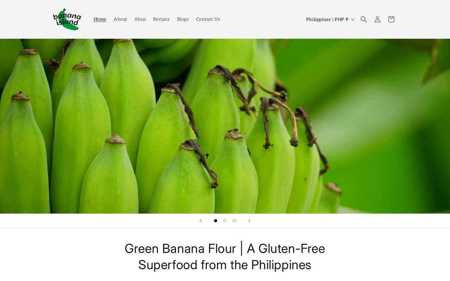 greenbanana-flour.com homepage screenshot