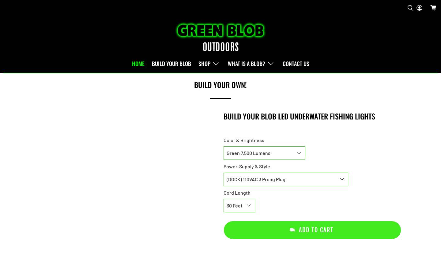 greenbloboutdoors.com homepage screenshot