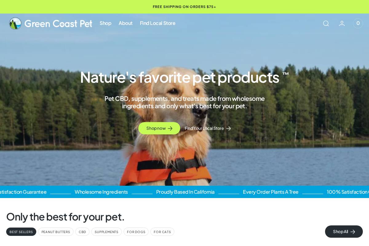 greencoastpet.com homepage screenshot